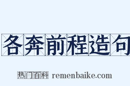 各奔前程造句是什么意思的图片